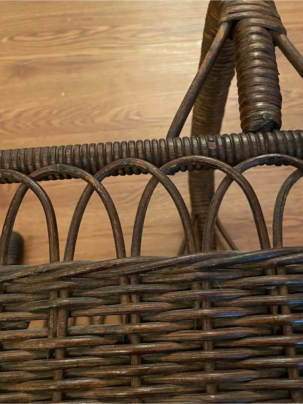 Vintage Wicker & Rattan Magazine Rack Holder Canterbury Boho Chic Mid Century